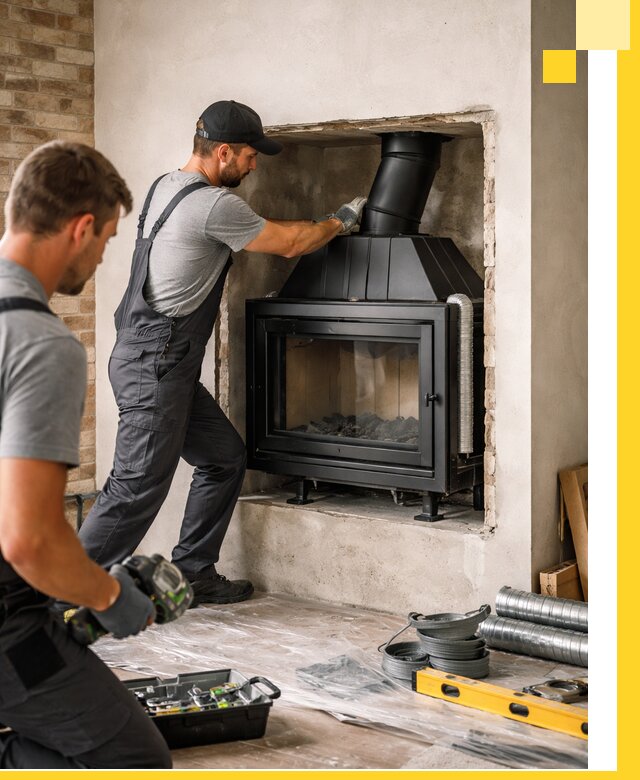 Установка каминных топок в Ростове: монтаж, подключение
