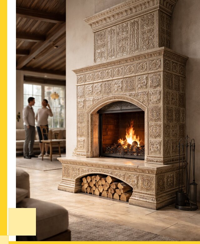 Купить изразцовый камин в Ростове от 256575 р. | ЭриданРсв