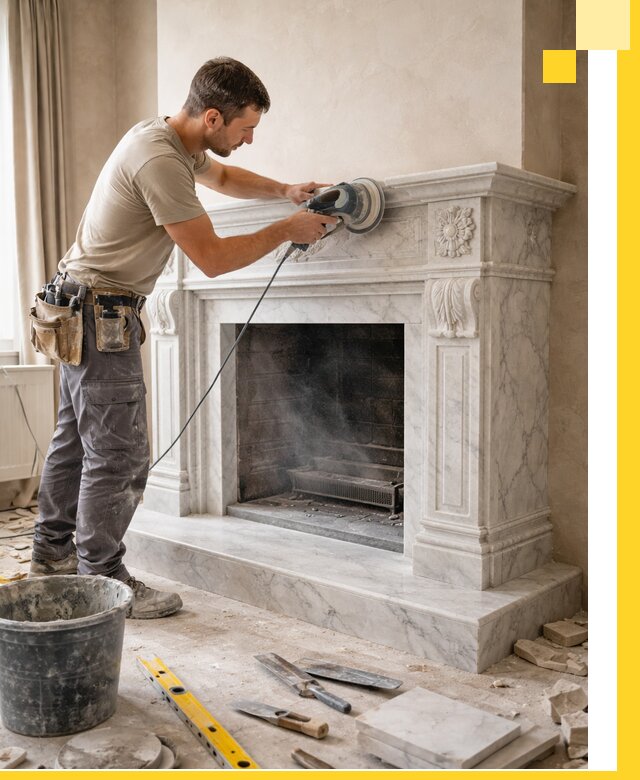 Изготовление и установка мраморных каминов в Ростове под ключ