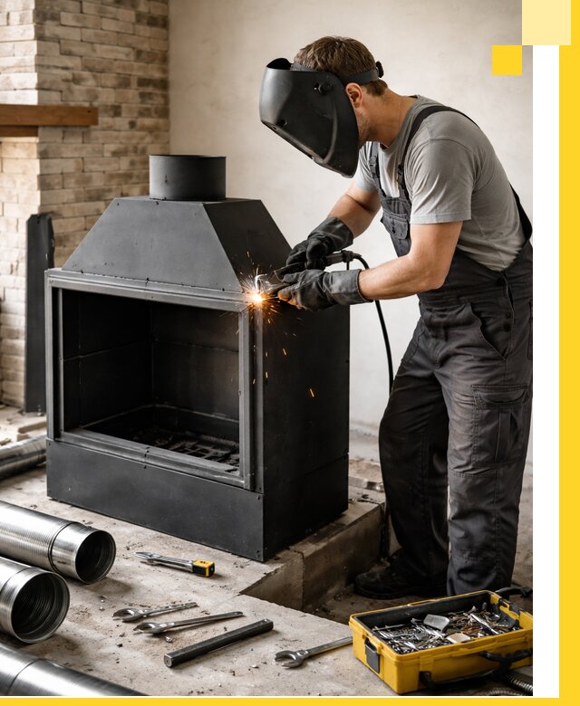 Продажа и установка металлических каминов в Ростове под ключ