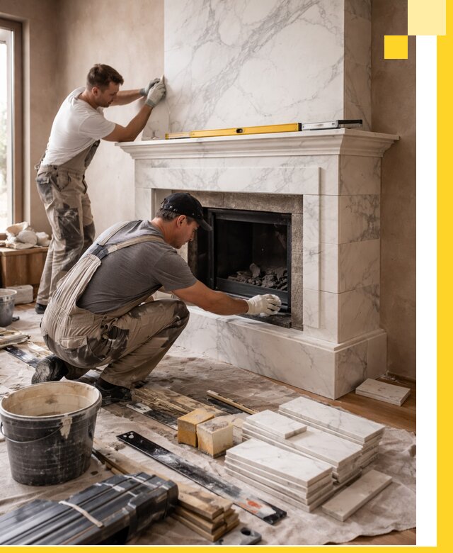 Отделка каминов в Ростове качественные облицовочные работы