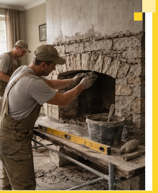 Изготовление каминов под ключ в Ростове, монтаж и отделка