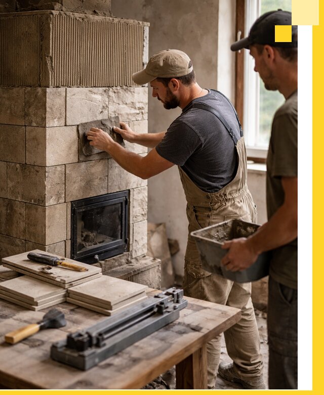 Профессиональная облицовка печей в Ростове: керамика и камень