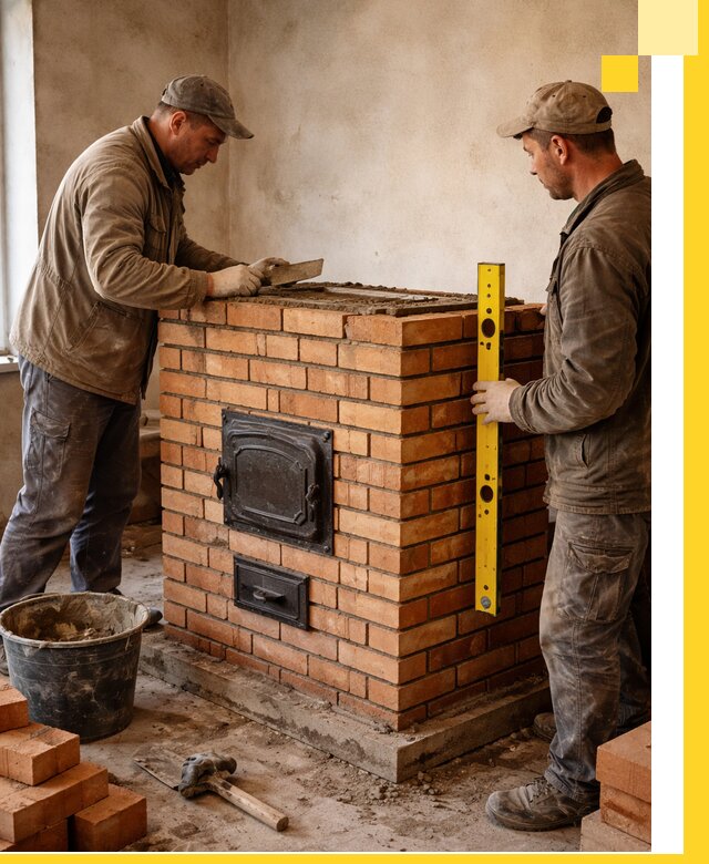 Отопительные печи под ключ в Ростове, установка и сборка