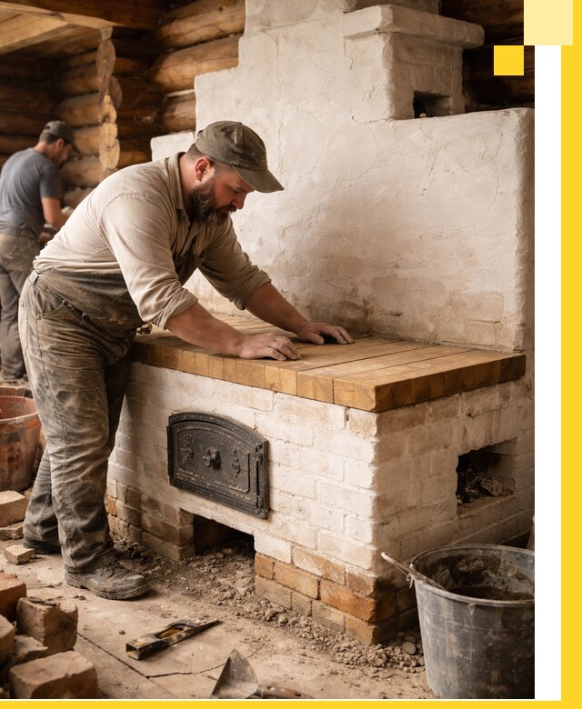 Проектирование и установка русской печи с лежанкой в Ростове