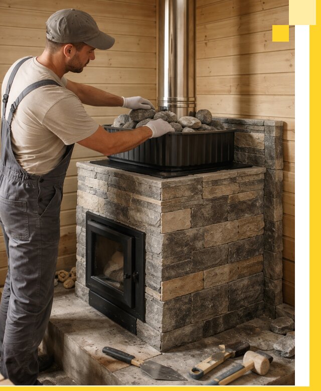 Печи для парной в Ростове, производство, монтаж и обслуживание