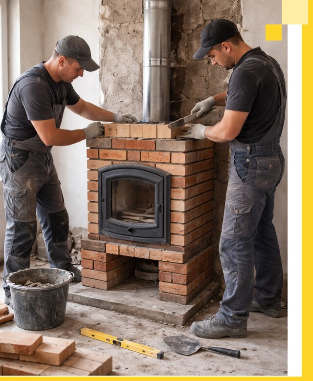 Монтаж печи камина под ключ в Ростове с гарантией и пусконаладкой