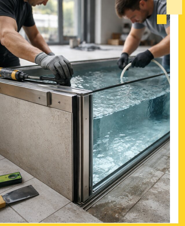 Проектирование и монтаж стеклянных бассейнов в Ростове