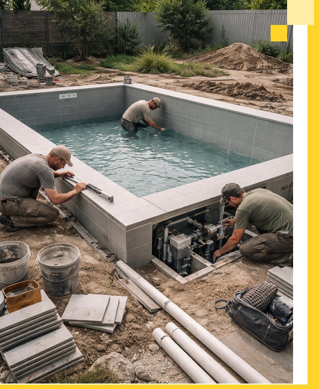 Строительство и монтаж бассейнов для дачи под ключ в Ростове