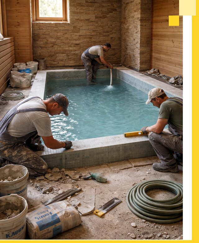 Проектирование и строительство бассейнов для бани в Ростове