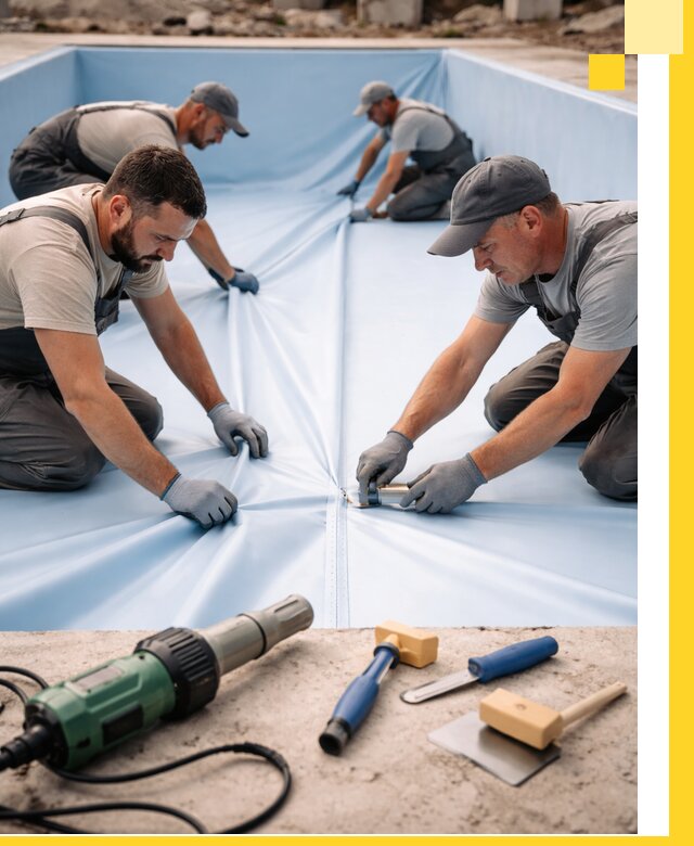 ПВХ пленка для бассейнов с монтажом и гарантией в Ростове