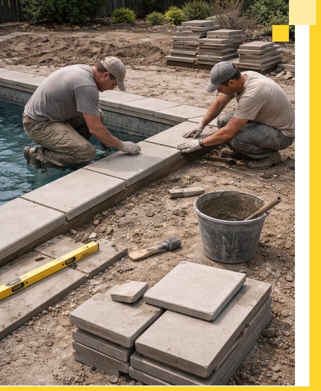 Установка и изготовление копингового камня для бассейнов в Ростове