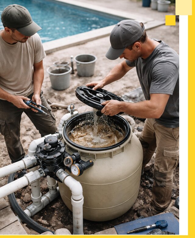 Установка и обслуживание песочных фильтров для бассейнов в Ростове