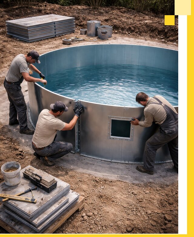 Круглые бассейны под ключ в Ростове проектирование и монтаж