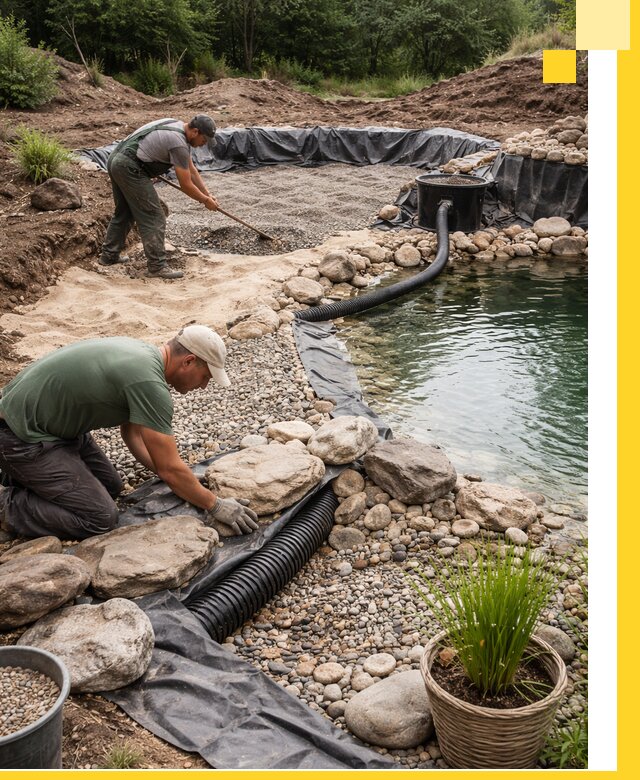 Строительство природных бассейнов и озер в Ростове под ключ