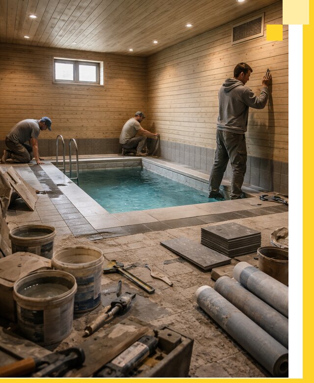 Строительство бани с бассейном и сауной под ключ в Ростове