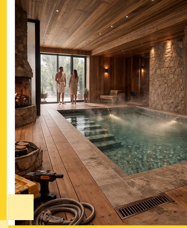 Проекты бань с бассейном под ключ в Ростове от 76973 р., ЭриданРсв