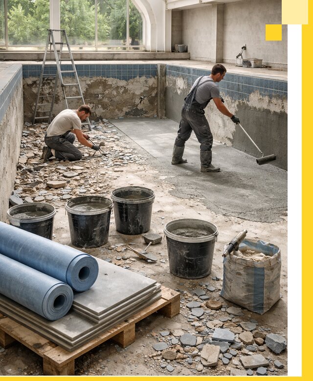 Реконструкция бассейнов в Ростове: ремонт, гидроизоляция