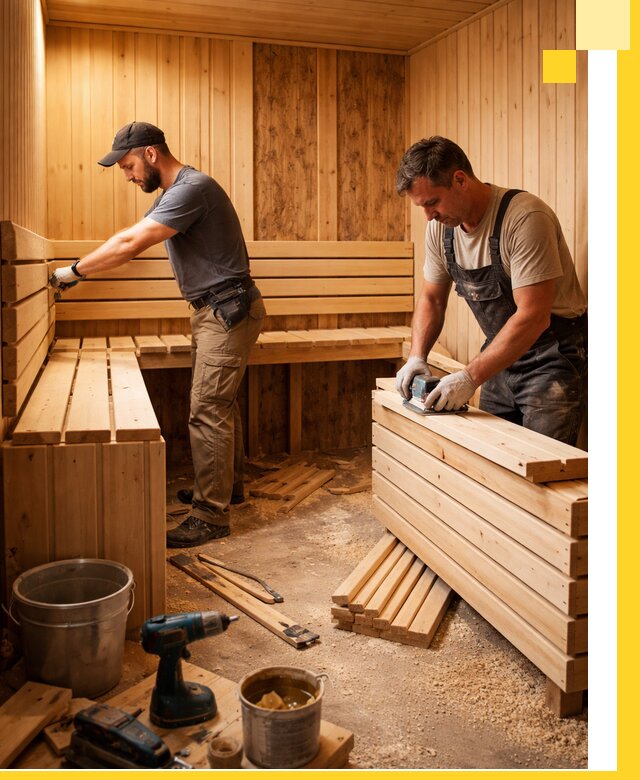 Профессиональный комплексный ремонт саун под ключ в Ростове