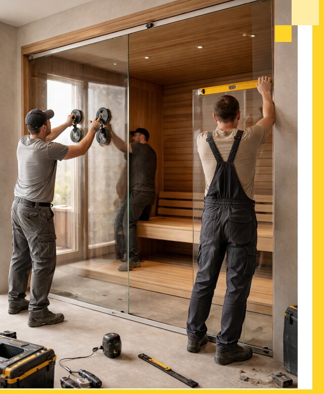 Производство и монтаж стеклянных саун под ключ в Ростове