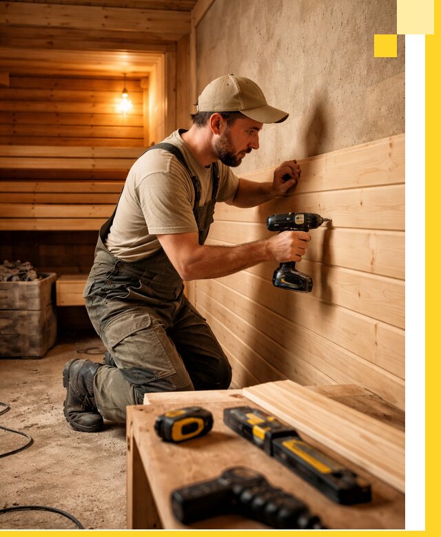 Профессиональная внутренняя отделка бани в Ростове под ключ