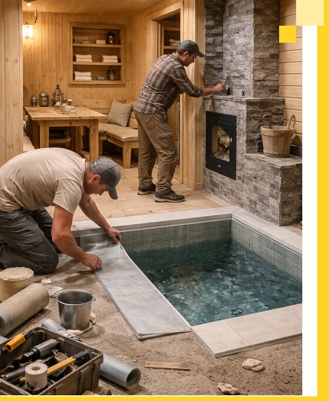 Строительство бань с комнатой отдыха под ключ в Ростове