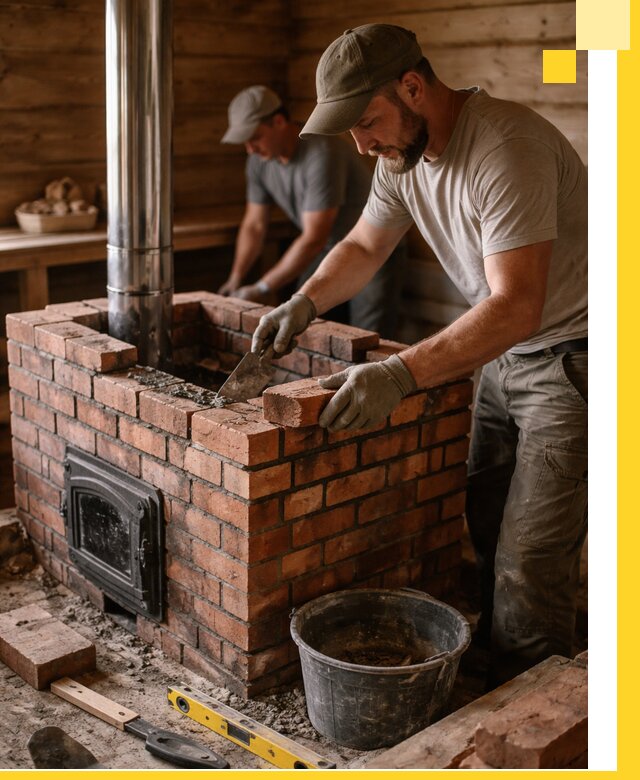 Кирпичные печи для бани под ключ в Ростове, проект и монтаж