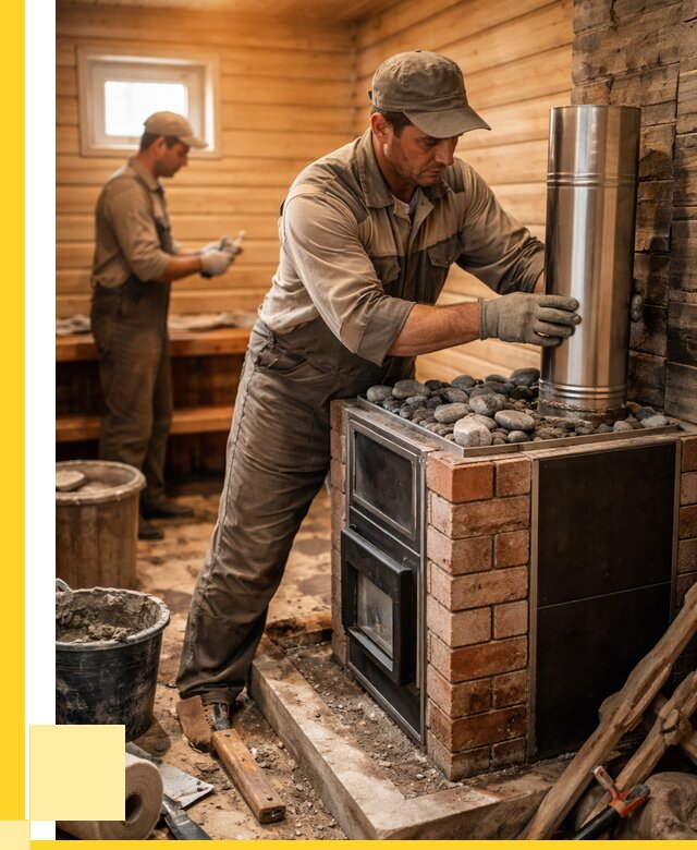 Монтаж печи в бане под ключ в Ростове от 20526 р. | ЭриданРсв