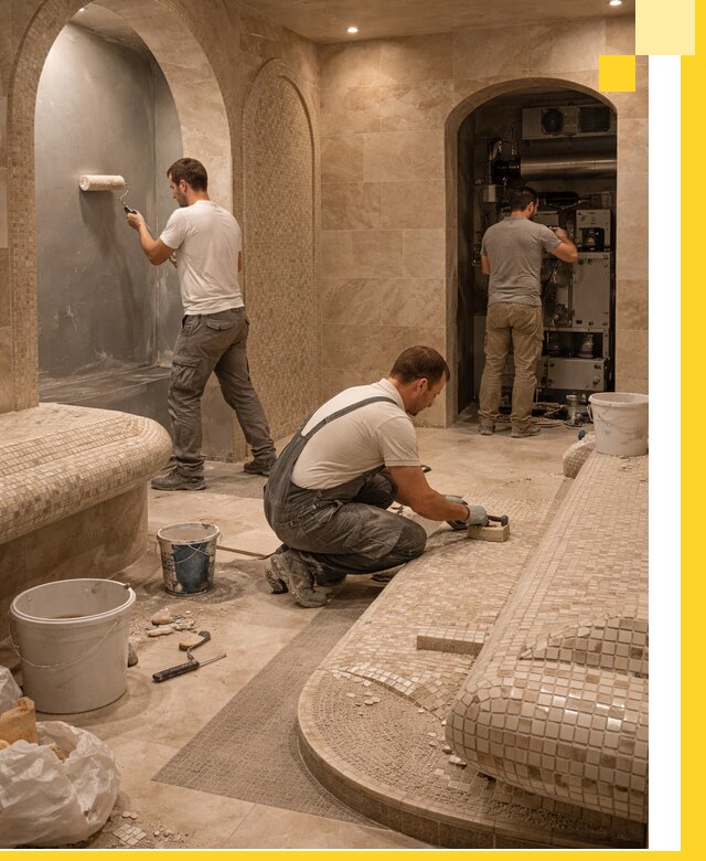 Строительство бани с хамамом и бассейном под ключ в Ростове