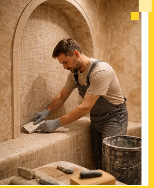 Профессиональная отделка хамамов с мозаикой под ключ в Ростове