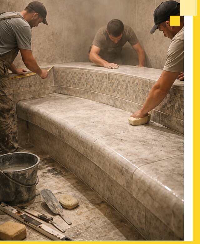 Изготовление и установка сидений для хамама в Ростове